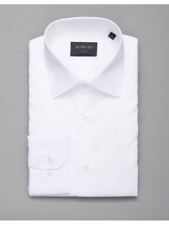 Borgio Borgio Koszula lavello_00254 Biały Slim Fit