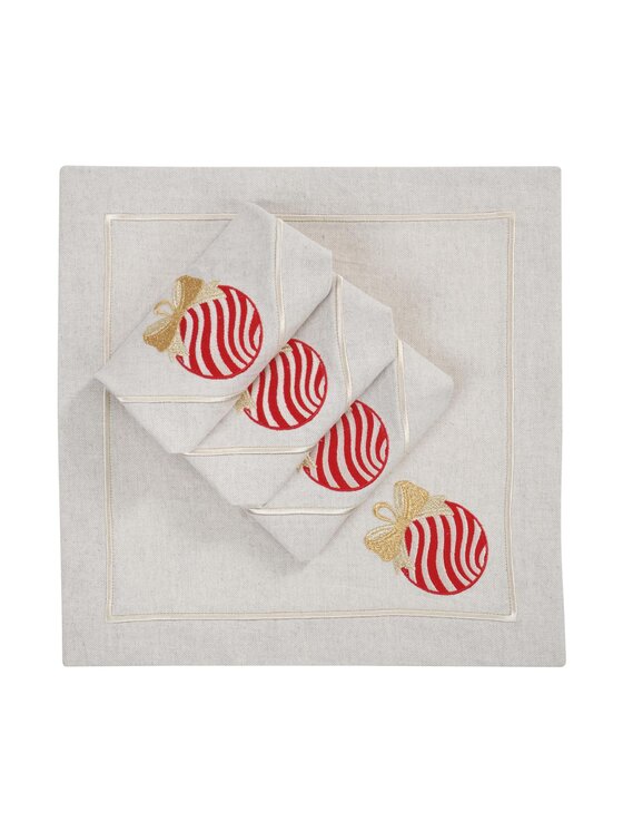Roseberry Home Roseberry Home Serwetki Christmas Bauble Mirha Beżowy