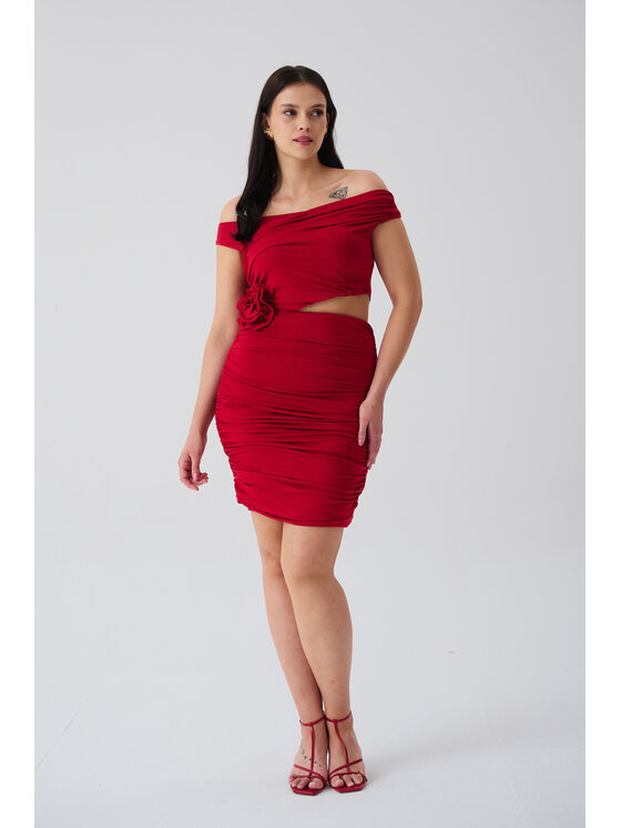 ROSE AVENUE ROSE AVENUE Sukienka elegancka SUKIENKA LILA Czerwony Regular Fit