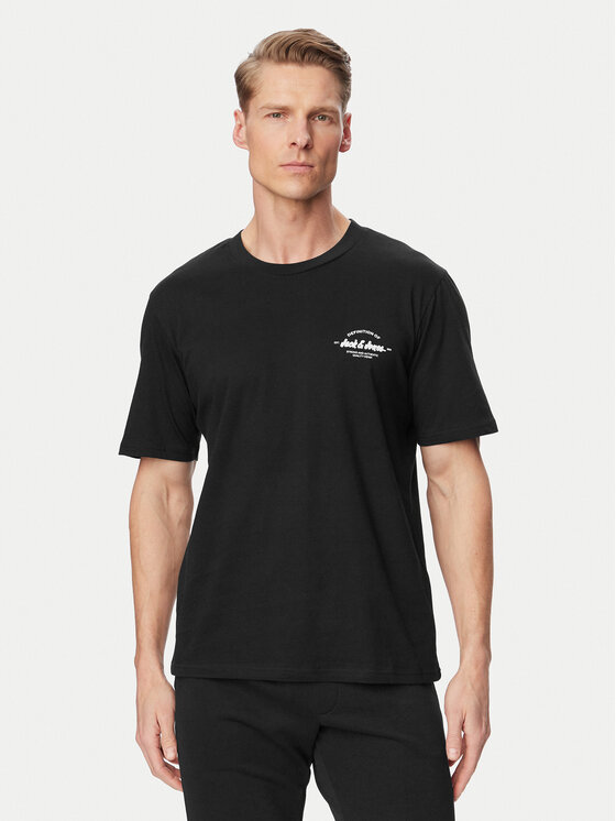 Jack & Jones Jack & Jones Komplet t-shirt i spodenki Brandon 12298184 Czarny Regular Fit