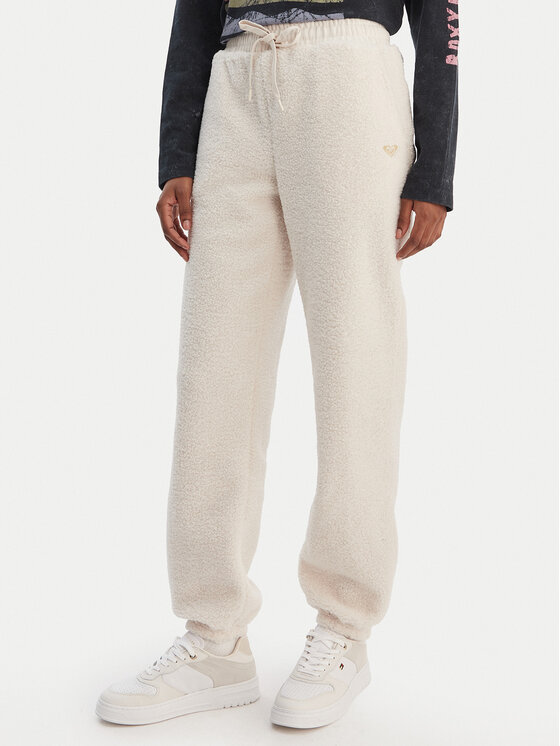 Roxy Roxy Pantaloni trening Waves Of Warmths ERJNP03674 Écru Regular Fit