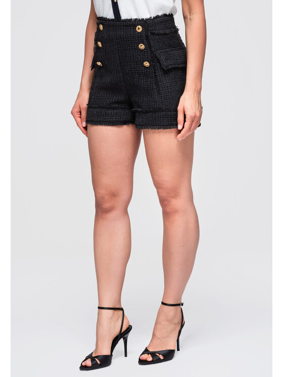 Ombre Ombre Szorty materiałowe OW-ST-E0002 Czarny Basic Fit
