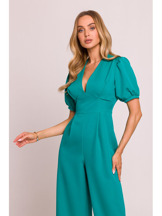 Made of Emotion Made of Emotion Jumpsuit M852 Turchese Sexy Straight Fit