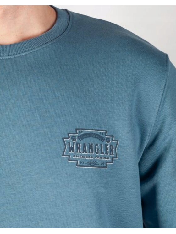 Wrangler Wrangler Bluza Americana Crew Niebieski Regular Fit