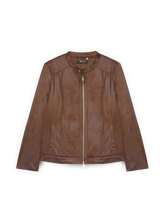 Fiorella Rubino Fiorella Rubino Giacca in similpelle R329T001303N022 Marrone Regular Fit