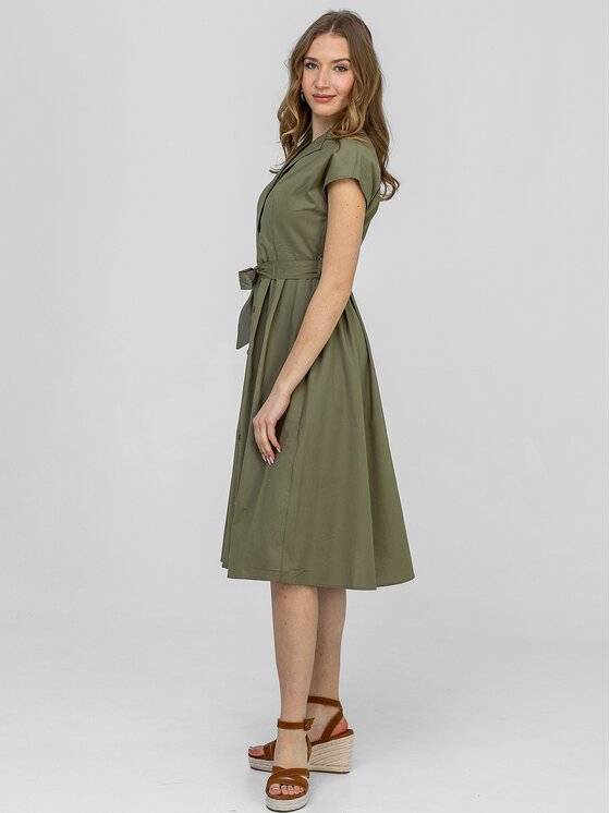 Perso Perso Sukienka letnia RBE265135F Khaki Regular Fit