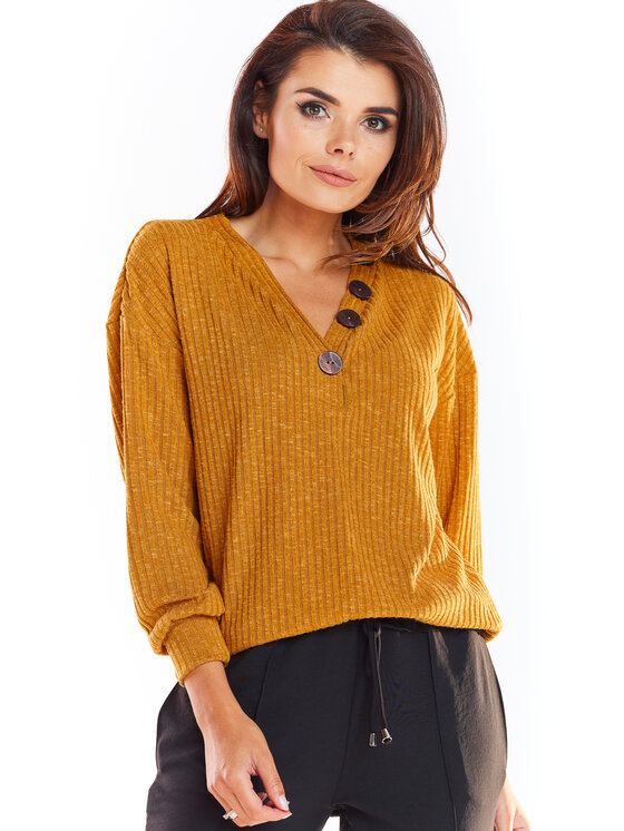 Awama Awama Maglione A323 Marrone Basic Fit