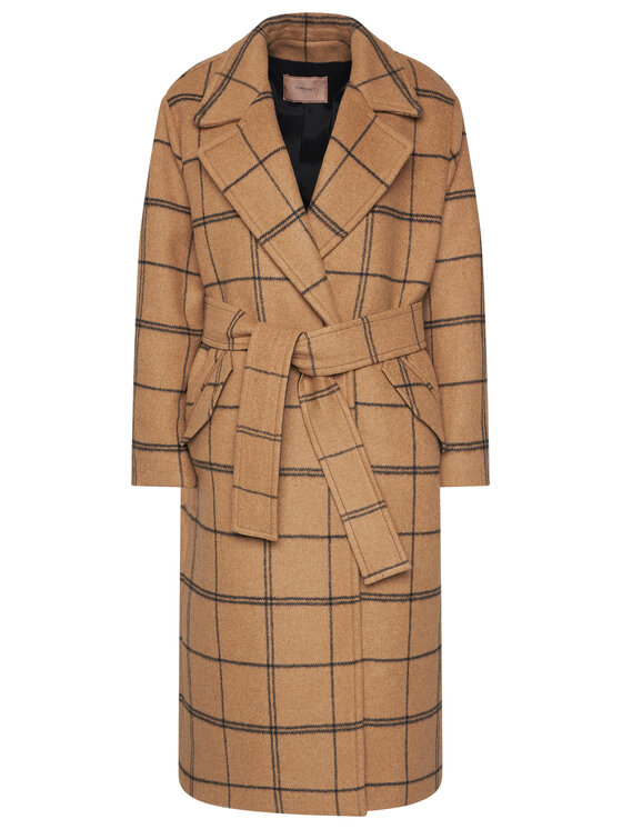 TWINSET TWINSET Villane mantel Cappotto 202TP224B Pruun Regular Fit