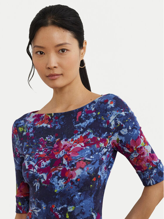 LAUREN RALPH LAUREN LAUREN RALPH LAUREN Μπλουζάκι 200971065001 Σκούρο μπλε Slim Fit