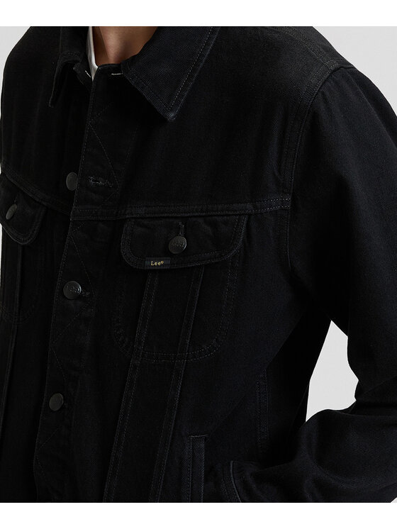 Lee Lee Kurtka jeansowa 112376448 Czarny Regular Fit