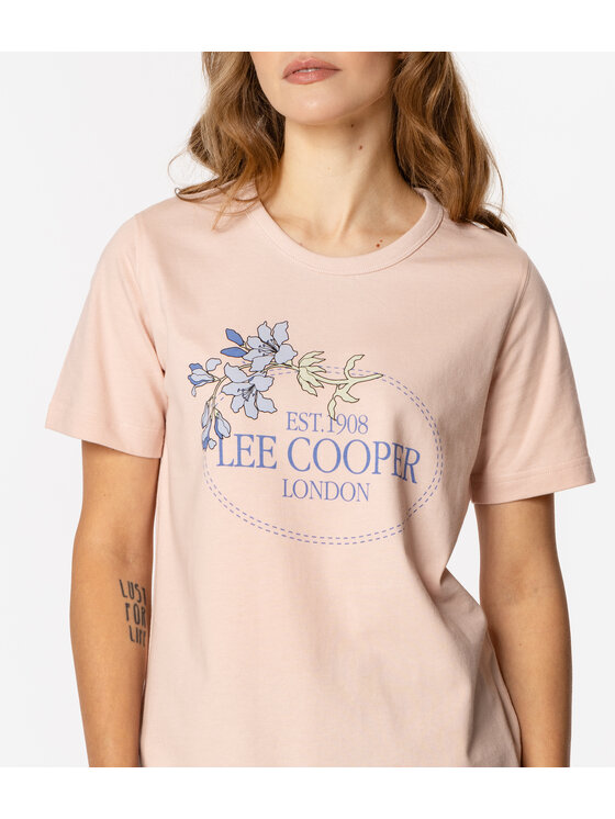 Lee Cooper Lee Cooper T-Shirt BLUE FLOWERS 1160 Różowy Regular Fit