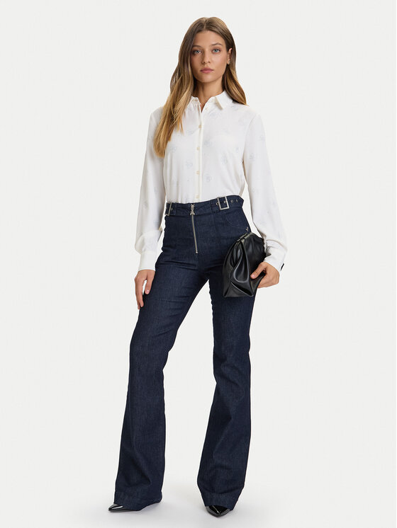 Guess Guess Koszula W5BH80 W2982 Biały Regular Fit