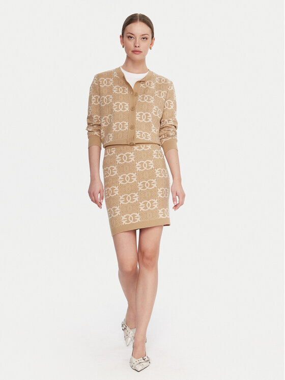PINKO PINKO Kardigán Found Someone 106043 A2YD Bézs Regular Fit