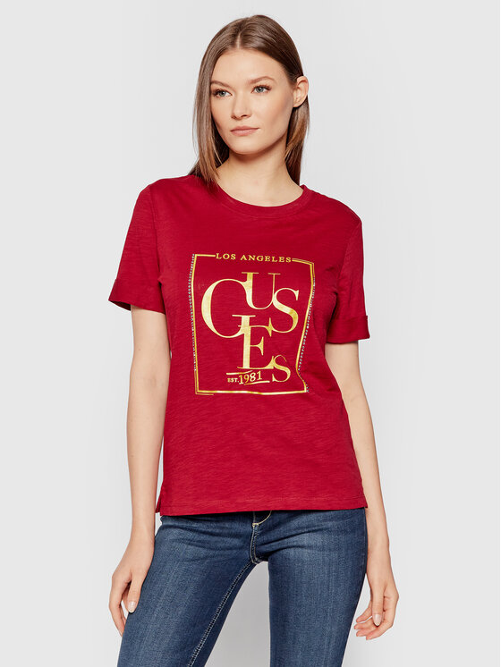 T-shirt Simonne W1YI0Q R8G00 Bordeaux Regular Fit