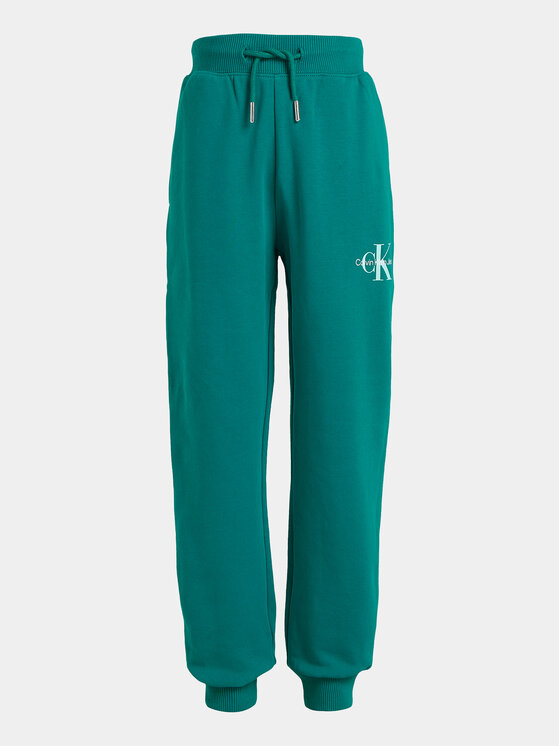 Calvin Klein Jeans Calvin Klein Jeans Pantaloni trening Monogram Logo IU0IU00285 Verde Regular Fit