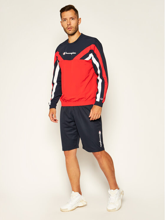 Felpa Colour Block And Stripe Track 214262 Rosso