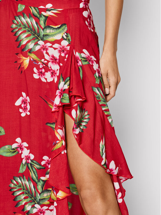 Guess Guess Φούστα σε γραμμή Α Floral E1GD03 WO05M Κόκκινο Regular Fit