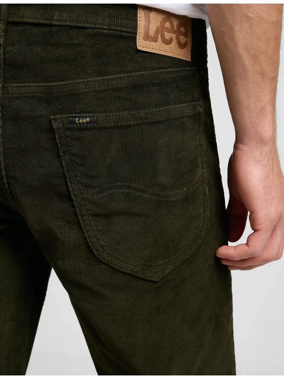 Lee Lee Spodnie materiałowe DAREN ZIP FLY Zielony Straight Fit