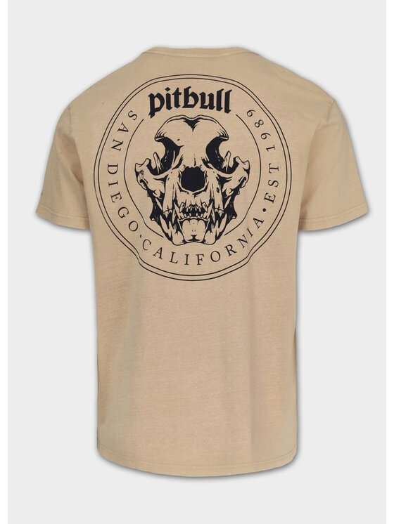 PITBULL PITBULL T-Shirt O'SIDE SKULL Beżowy Regular Fit