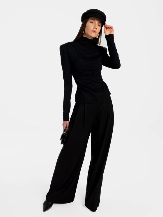 MANDRAGORA MANDRAGORA Bluzka Varo Czarny Slim Fit