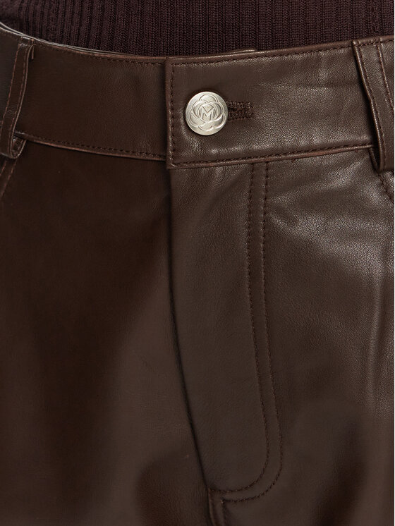Marella Marella Pantaloni di pelle Doroty 2523436014 Marrone Straight Fit