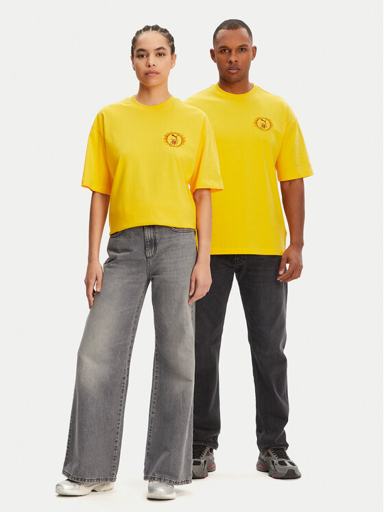 Puma Puma Тишърт Unisex Harry Potter 630092 Жълт Oversize