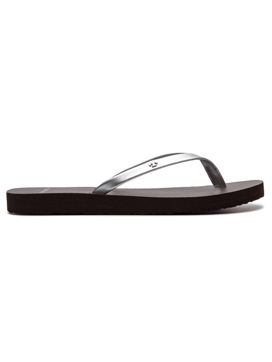 Tory Burch Tory Burch Šlepetės per pirštą Metallic Leather Flip Flop 54890 Sidabrinė