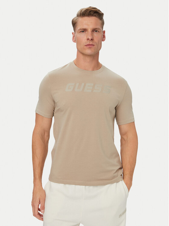 Guess Tricou Z6YI26 K5090 Bej Regular Fit