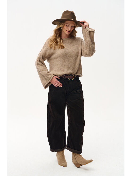 blue shadow blue shadow Sweter Koda Brązowy Regular Fit