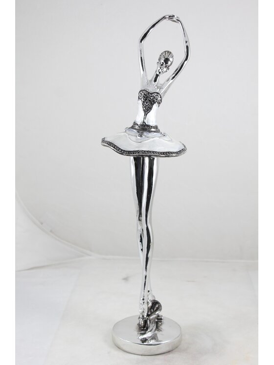 MIAhome MIAhome Figurka baletnica 45x12x11 cm OLORINA-3 Srebrny
