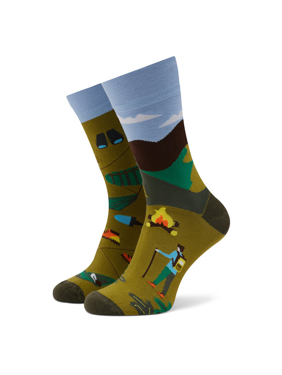 Funny Socks Skarpety wysokie unisex Camp SM1/26 Zielony Modivo.pl