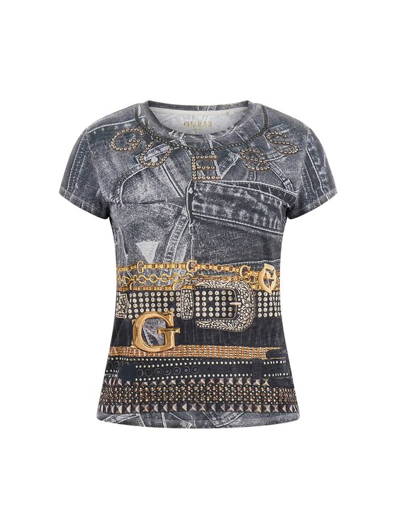 Guess Guess T-krekls W6RI05 KCCG0 Melns Classic Fit