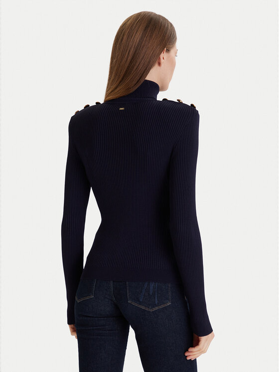 Gaudi Gaudi Bluză cu gât 521FD53037 Bleumarin Regular Fit