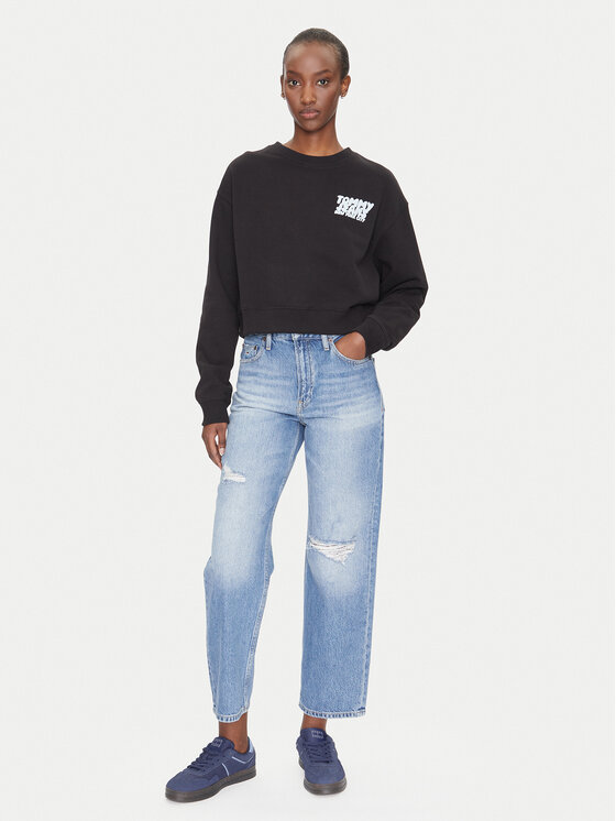 Tommy Jeans Tommy Jeans Pulóver DW0DW21345 Fekete Relaxed Fit