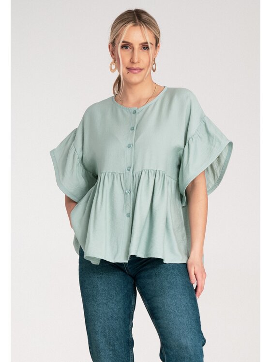 FIGL FIGL Bluzka M1211 Zielony Regular Fit