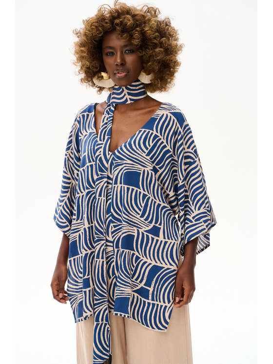 blue shadow blue shadow Bluzka Sally Niebieski Regular Fit