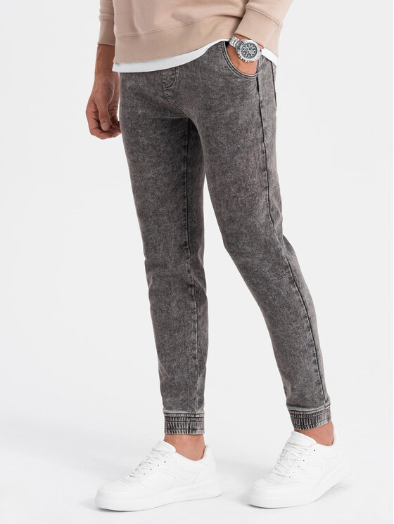 Ombre Ombre Jeansy OM-PADJ-0133 Šedá Slim Fit