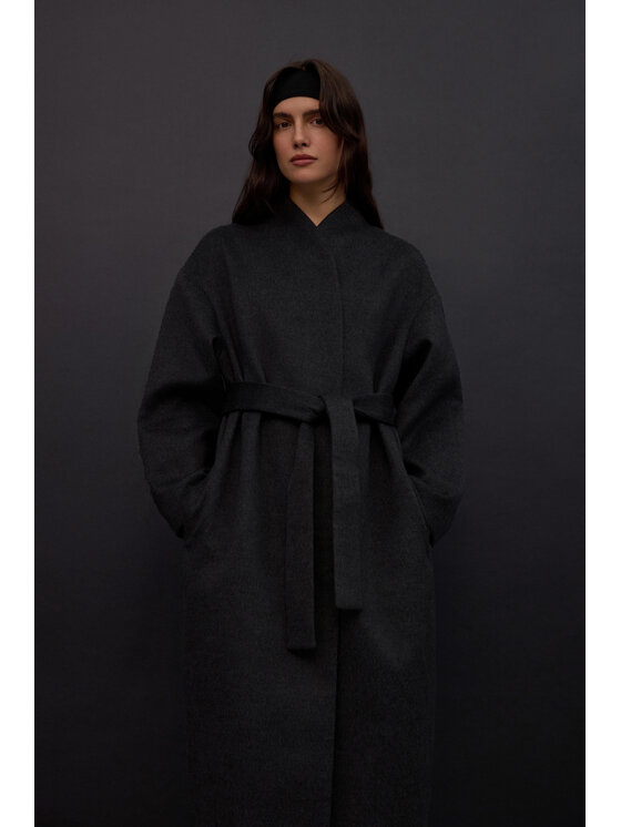 Estro Estro Παλτό ER00117913 Γκρι Loose Fit