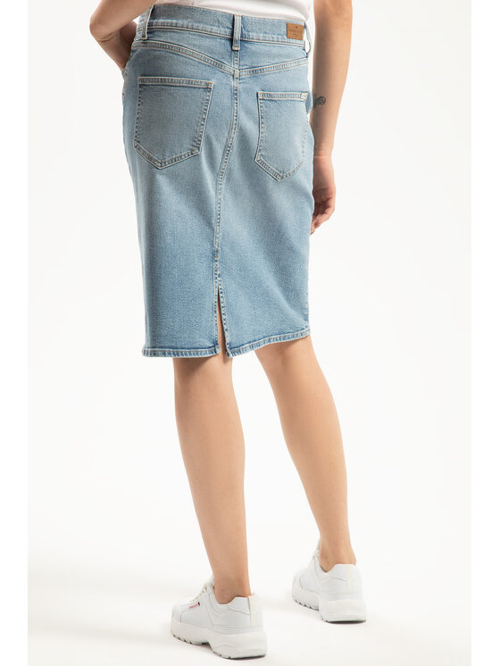 Cross Jeans Cross Jeans Spódnica jeansowa B 304-005 Niebieski Regular Fit