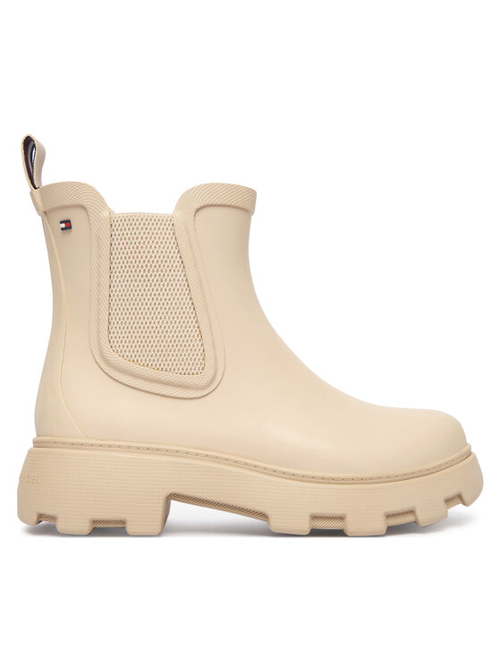 Tommy Hilfiger Cizme de cauciuc Flag Cleated FW0FW09387 Bej