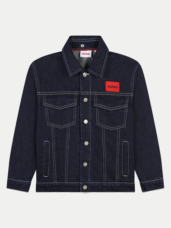 HUGO Hugo Kurtka jeansowa G00158 D Granatowy Regular Fit