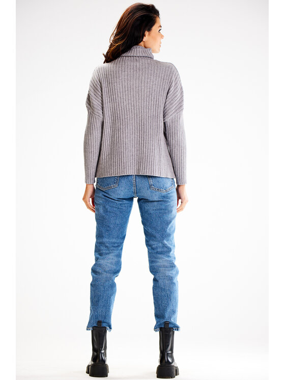 Awama Awama Sveter A615 Sivá Basic Fit