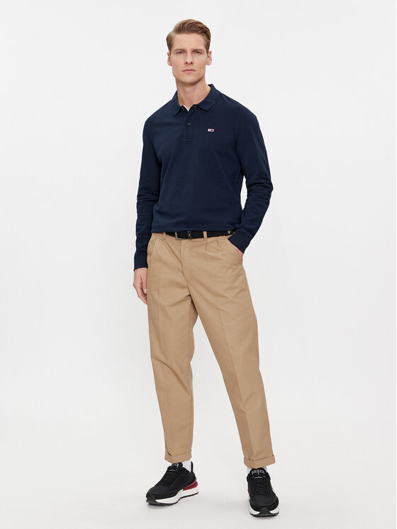 Tommy Jeans Tommy Jeans Тениска с яка и копчета DM0DM18309 Тъмносин Regular Fit
