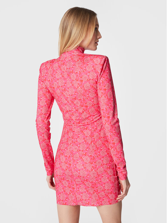 ROTATE ROTATE Koktejlové šaty Mikiii RT2149 Růžová Slim Fit