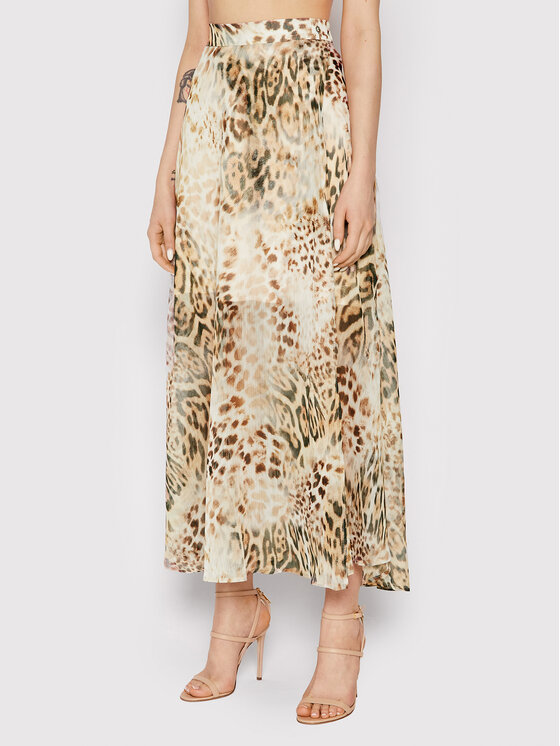 Gonna midi W2GD40 WEL02 Marrone Regular Fit