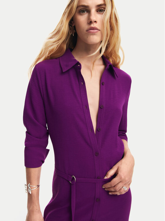Desigual Desigual Rochie tip cămașă Washington 24WWVW44 Violet Regular Fit
