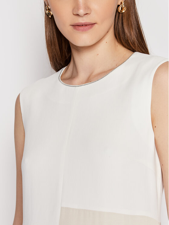 Peserico Peserico Vasarinė suknelė E02951 Smėlio Relaxed Fit