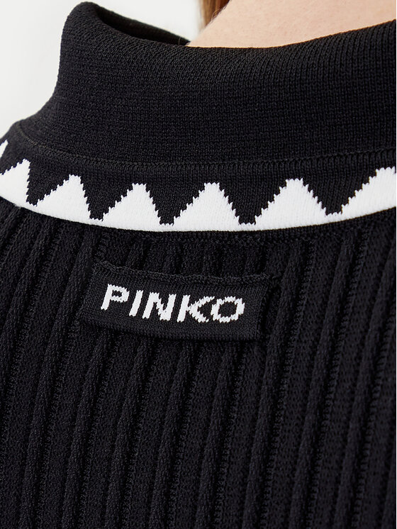 PINKO PINKO Kootud kleit Nisida 105422 A2PT Must Regular Fit