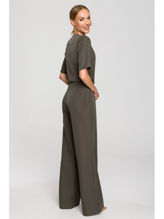 Made of Emotion Made of Emotion Kombinezon M703 Khaki Wide Leg