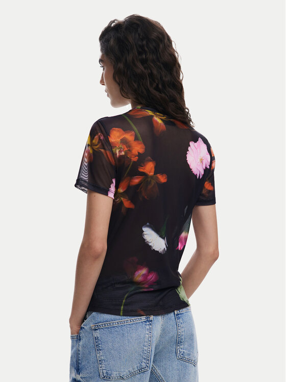 Desigual Desigual Póló Des Moines 25SWTK88 Fekete Regular Fit